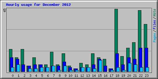 Hourly usage for December 2012