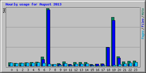 Hourly usage for August 2013