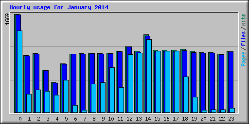 Hourly usage for January 2014