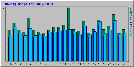 Hourly usage for July 2014