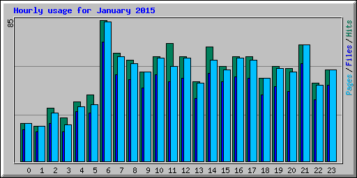 Hourly usage for January 2015