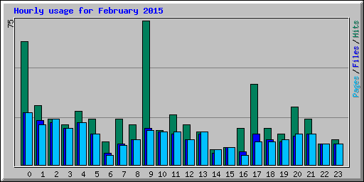 Hourly usage for February 2015