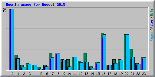 Hourly usage for August 2015