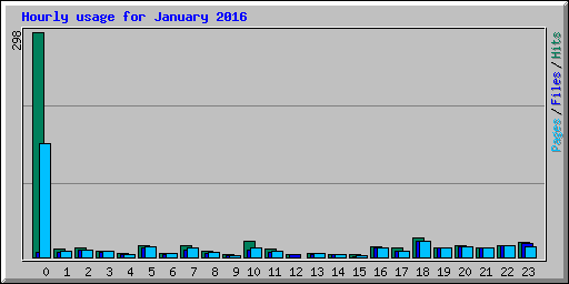 Hourly usage for January 2016