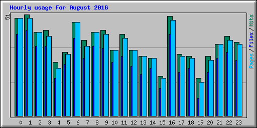 Hourly usage for August 2016